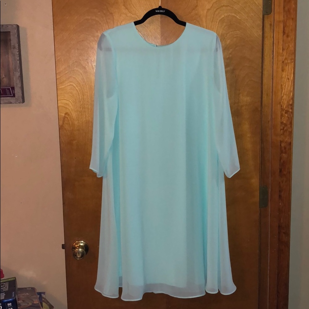 NY&C Eva Mendes size Medium Tall teal dress 👗 New York & Co